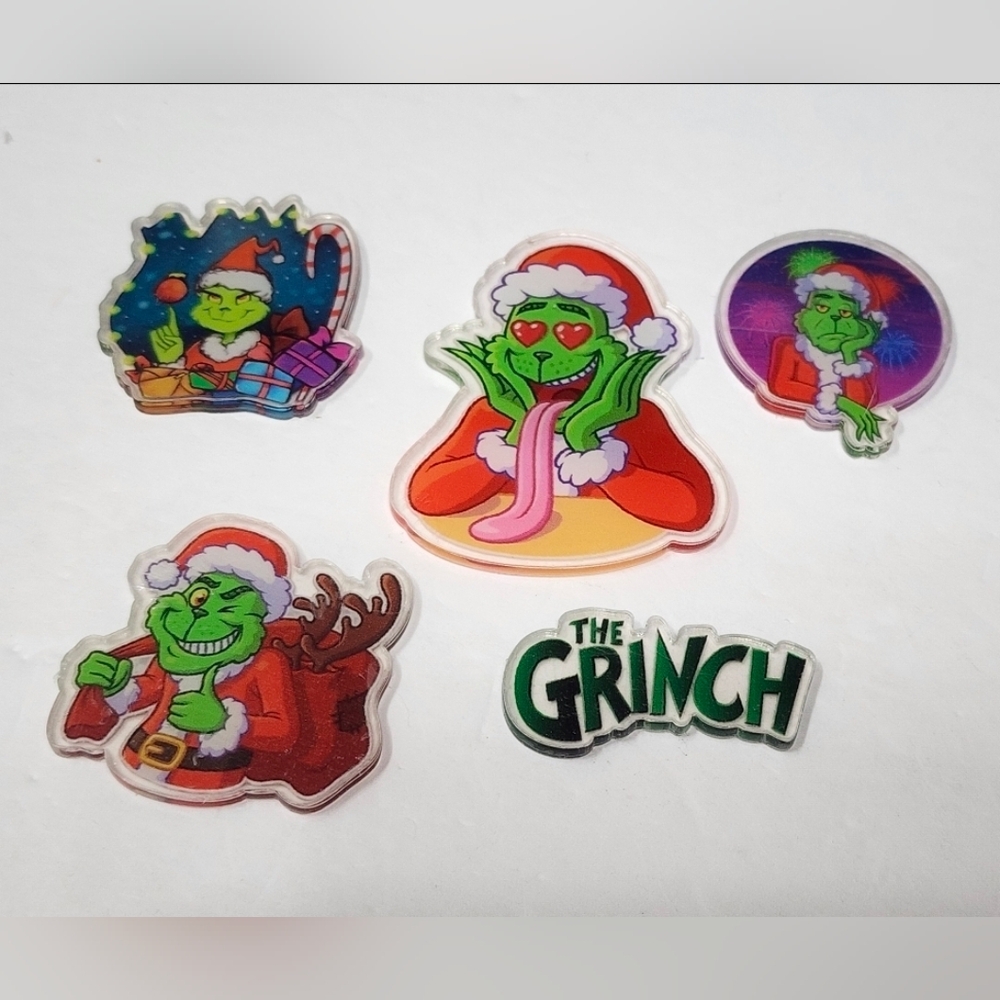 Grin Christmas Acrylic Green Monster Xmas Crafts‎ Keychain Badge Magnet Bag Clip